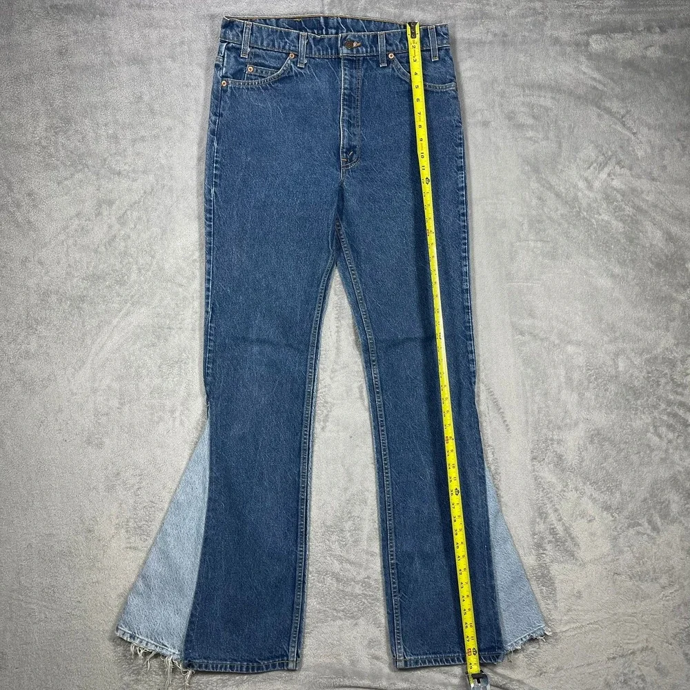 Vtg 90's Levis 517 Jeans 36x38(34x37) USA Orange Tab Bell Bottom Flare Upcycled